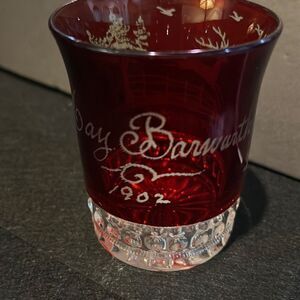 Beautiful Souvenir of Electric Park in KC, MO dated 1902. Cased Ruby Glass